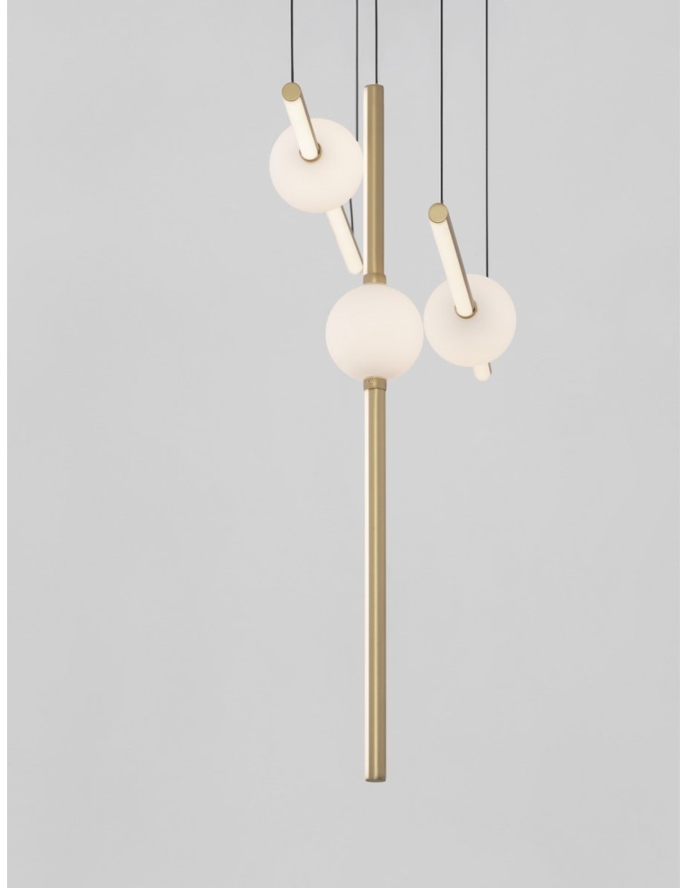 Pendant lamps - Luces Exclusivas AGIL Pendant Modern Gold and Shades of Gold 3xLED max 26W 3000K LE43218 - product kolory-swiatla.pl 3