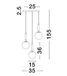 Pendant lamps - Luces Exclusivas AGRO Pendant Modern Gold and Shades of Gold 3xE27 max 12W LE43223 - product 2