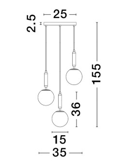 Luces Exclusivas AGRO Pendant Modern Gold and Shades of Gold 3xE27 max 12W LE43223 - product 2