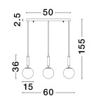 Pendant lamps - Luces Exclusivas AGRO Pendant Modern Black 3xE27 max 12W LE43225 - product 3