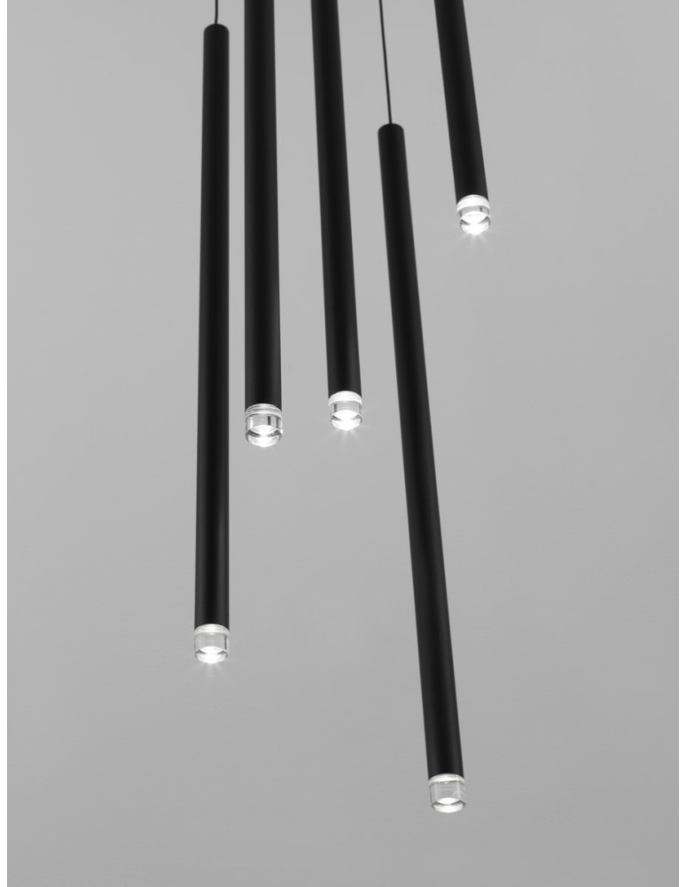 Pendant lamps - Luces Exclusivas BALA Pendant Modern Black 5xLED max 27W 3000K LE43234. - product kolory-swiatla.pl 2