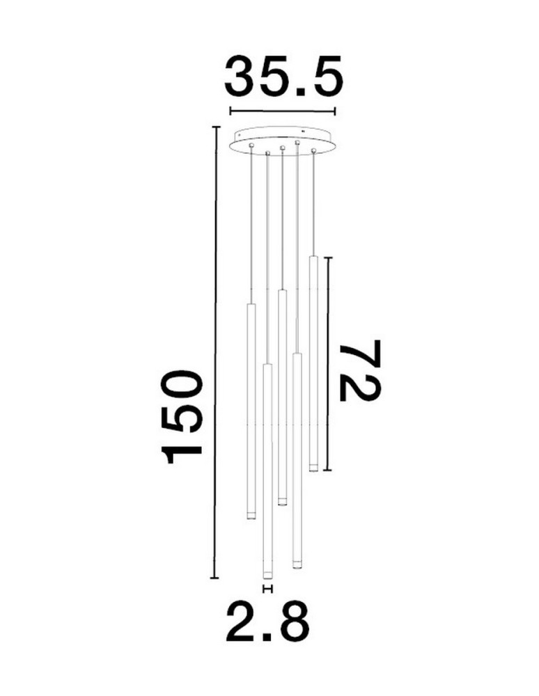Pendant lamps - Luces Exclusivas BALA Pendant Modern Black 5xLED max 27W 3000K LE43234. - product kolory-swiatla.pl 3