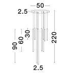 Pendant lamps - Luces Exclusivas TORREON Pendant Modern Black 10xLED max 26W 3000K LE43238 - product 2