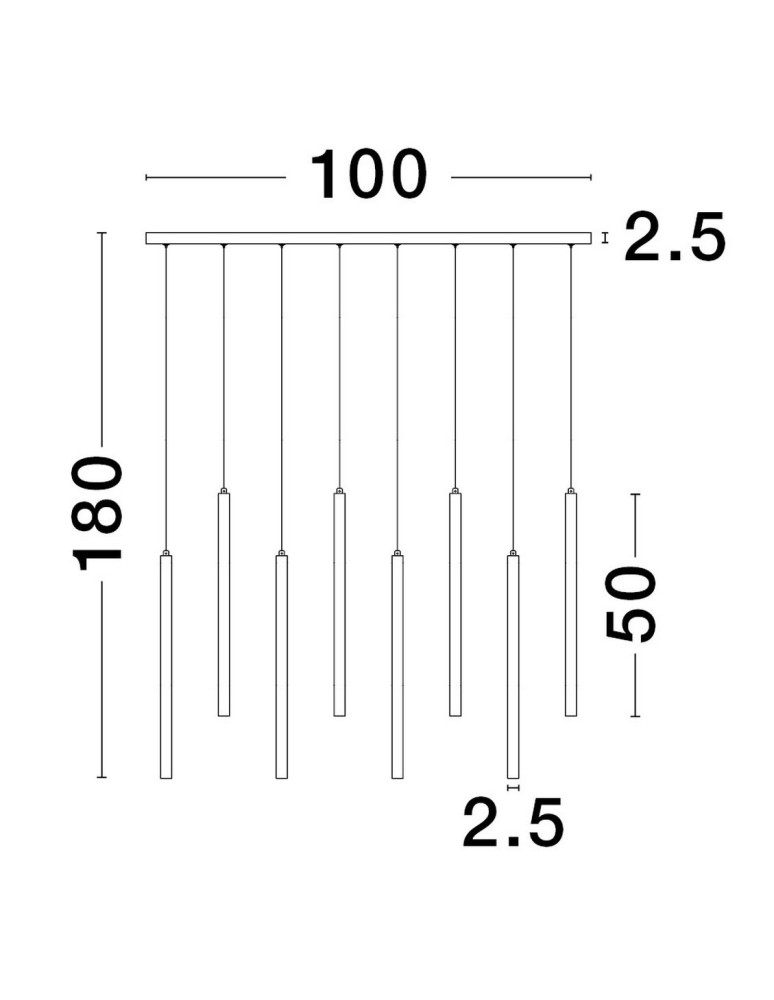 Pendant lamps - Luces Exclusivas TORREON Pendant Modern Black 8xLED max 20W 3000K LE43239 - product kolory-swiatla.pl 3