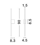 Bathroom wall lamps - Luces Exclusivas TUNJA Wall Bathroom IP44 black 1xLED max 15W 3000K LE4324343. - product 3