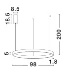 Lampy wiszące - Luces Exclusivas BARI Wisząca Nowoczesna złoty i odcienie złota 1xLED max 106W 3000K LE43251 - produkt 2