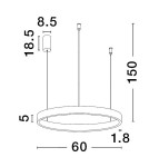 Pendant lamps - Luces Exclusivas BARI Pendant Modern silver and silver tones 1xLED max 60W 3000K LE43252 - product 1