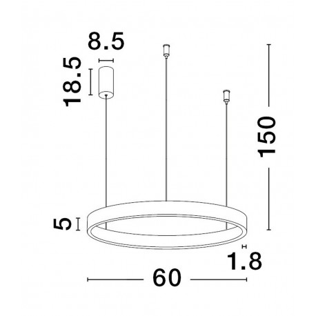 Luces Exclusivas BARI Wisząca Nowoczesna srebrny i odcienie srebra 1xLED max 60W 3000K LE43252