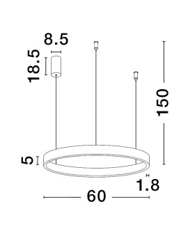 Luces Exclusivas BARI Wisząca Nowoczesna srebrny i odcienie srebra 1xLED max 60W 3000K LE43252