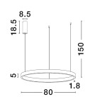 Pendant lamps - Luces Exclusivas BARI Pendant Modern silver and silver tones 1xLED max 77W 3000K LE43253 - product 3