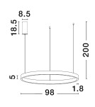 Pendant lamps - Luces Exclusivas BARI Pendant Modern silver and silver tones 1xLED max 106W 3000K LE43254 - product 3