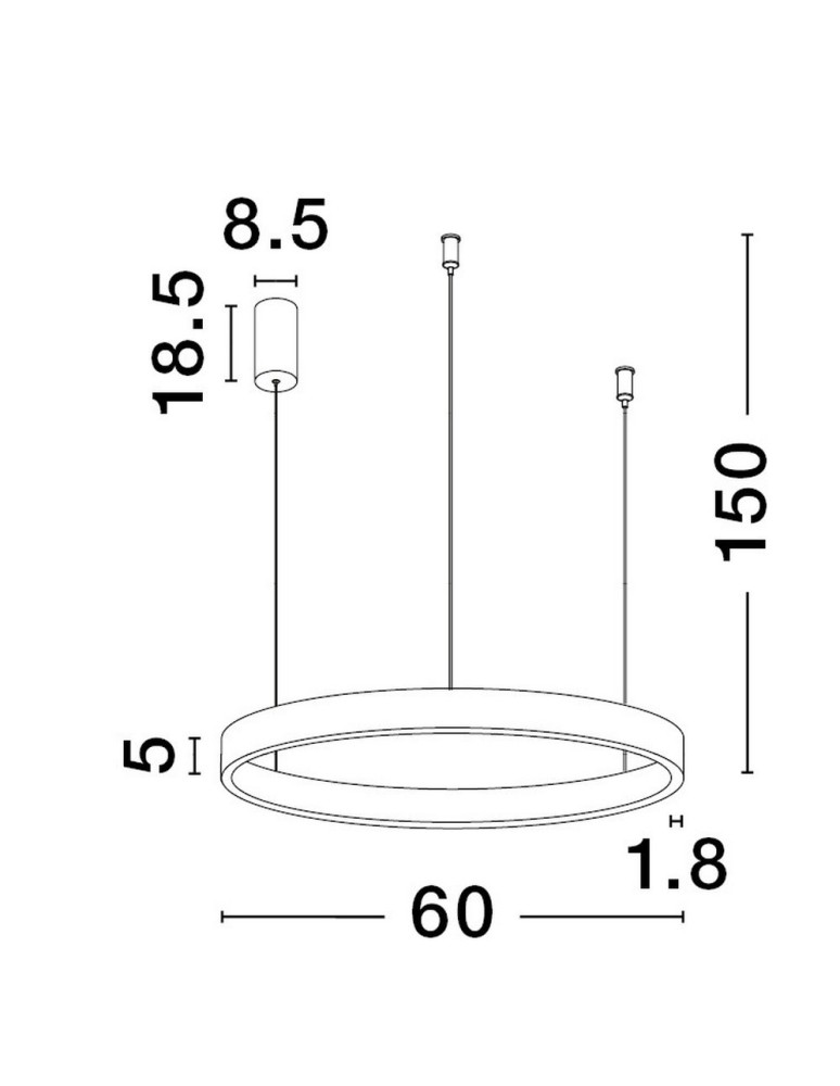 Pendant lamps - Luces Exclusivas BARI Pendant Modern White 1xLED max 60W 3000K LE43255 - product kolory-swiatla.pl 3