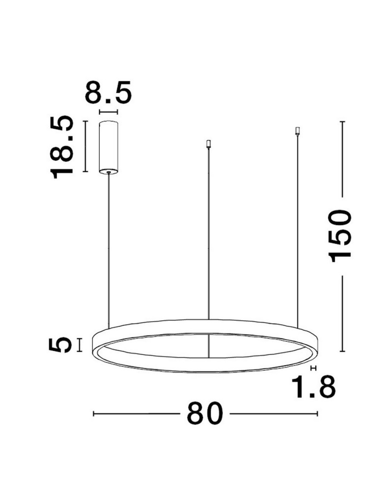 Pendant lamps - Luces Exclusivas BARI Pendant Modern White 1xLED max 77W 3000K LE43256 - product kolory-swiatla.pl 3