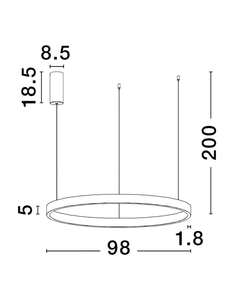 Pendant lamps - Luces Exclusivas BARI Pendant Modern White 1xLED max 106W 3000K LE43257 - product kolory-swiatla.pl 2