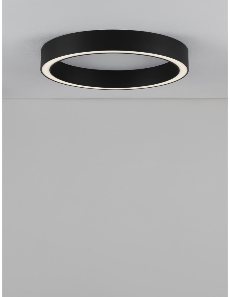 Ring ceiling lamps - Luces Exclusivas MILPA Modern Ceiling Black 1xLED max 40W 3000K LE43277 - product kolory-swiatla.pl 2
