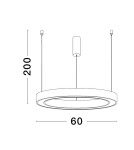 Lampy wiszące - Luces Exclusivas MILPA Wisząca Nowoczesna biały 1xLED max 40W 3000K LE43286 - produkt 2