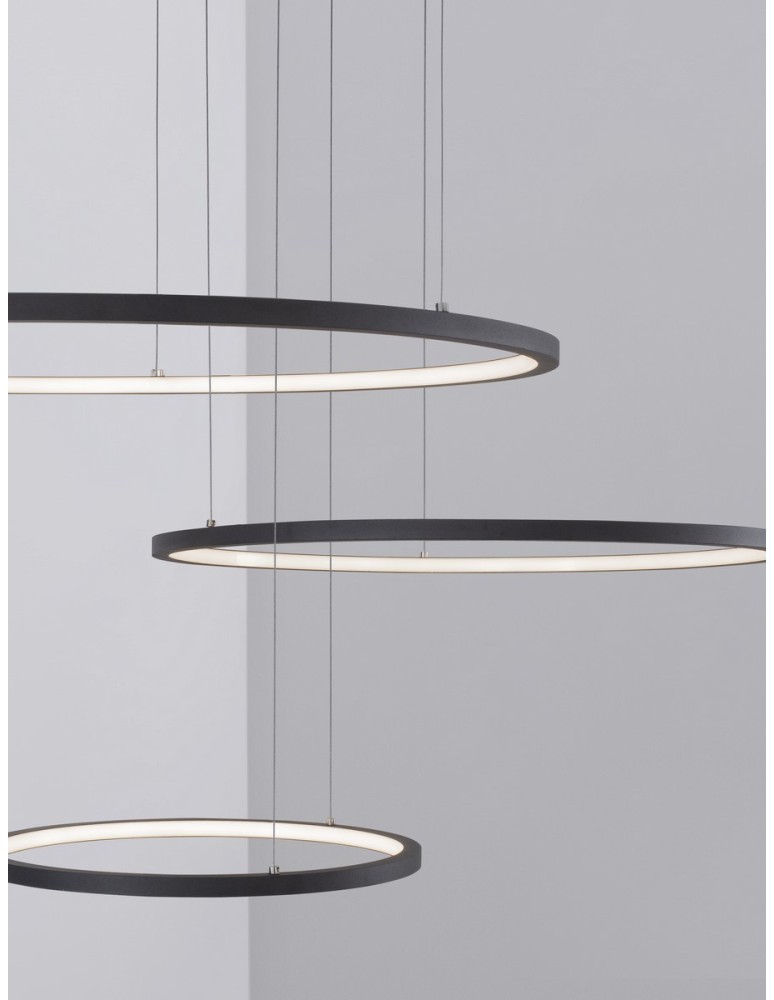 Pendant lamps - Luces Exclusivas ABAJO Pendant Modern Black 3xLED max 80W 3000K LE43296 - product kolory-swiatla.pl 3