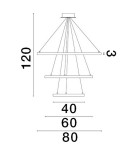 Pendant lamps - Luces Exclusivas IRUN Pendant Modern gold and gold shades 3xLED max 108W 3000K LE43304 - product 2