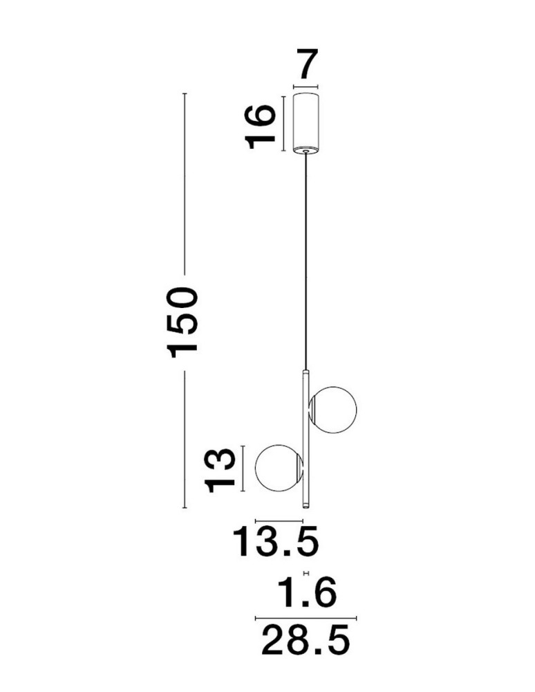 Pendant lamps - Luces Exclusivas ABALA Pendant Modern Black 2xLED max 16W 3000K LE43308 - product kolory-swiatla.pl 3
