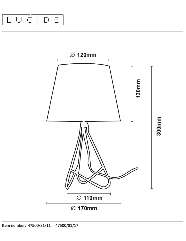 Table lamps with lampshade - Lucide GITTA Desk E14 H30cm Red 47500/81/17 - product kolory-swiatla.pl 5