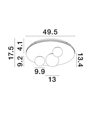 Luces Exclusivas ABRAS Ceiling Modern Black 3xLED max 52W 3000K LE43316 - product 2