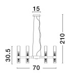 Chandeliers - Luces Exclusivas ACUNA Pendant Modern Black 12xG9 max 5W LE43345 - product 2