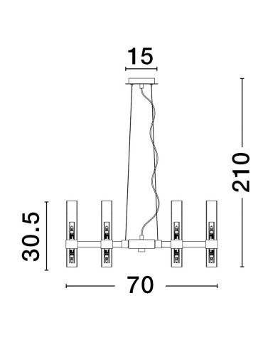 Luces Exclusivas ACUNA Pendant Modern Black 12xG9 max 5W LE43345 - product 2