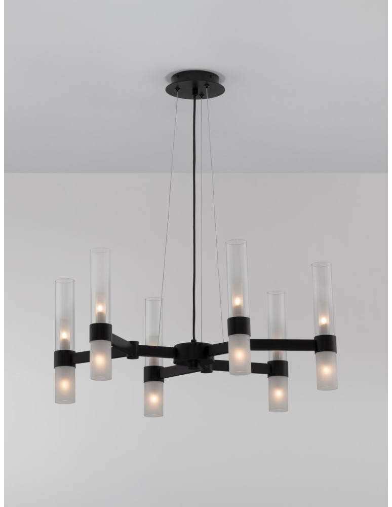 Chandeliers - Luces Exclusivas ACUNA Pendant Modern Black 12xG9 max 5W LE43345 - product kolory-swiatla.pl 3