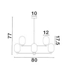 Chandeliers - Luces Exclusivas BADESI Pendant Modern Gold and Shades of Gold 8xG9 max 5W LE43350 - product 4