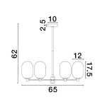 Chandeliers - Luces Exclusivas BADESI Pendant Modern gold and gold shades 6xG9 max 5W LE43351 - product 2