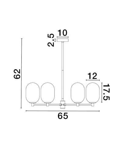 Luces Exclusivas BADESI Wisząca Nowoczesna złoty i odcienie złota 6xG9 max 5W LE43351 - produkt 2