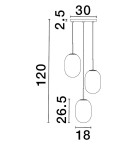 Pendant lamps - Luces Exclusivas ACUYO Pendant Modern Gold and Shades of Gold 3xE14 max 12W LE43358 - product 3