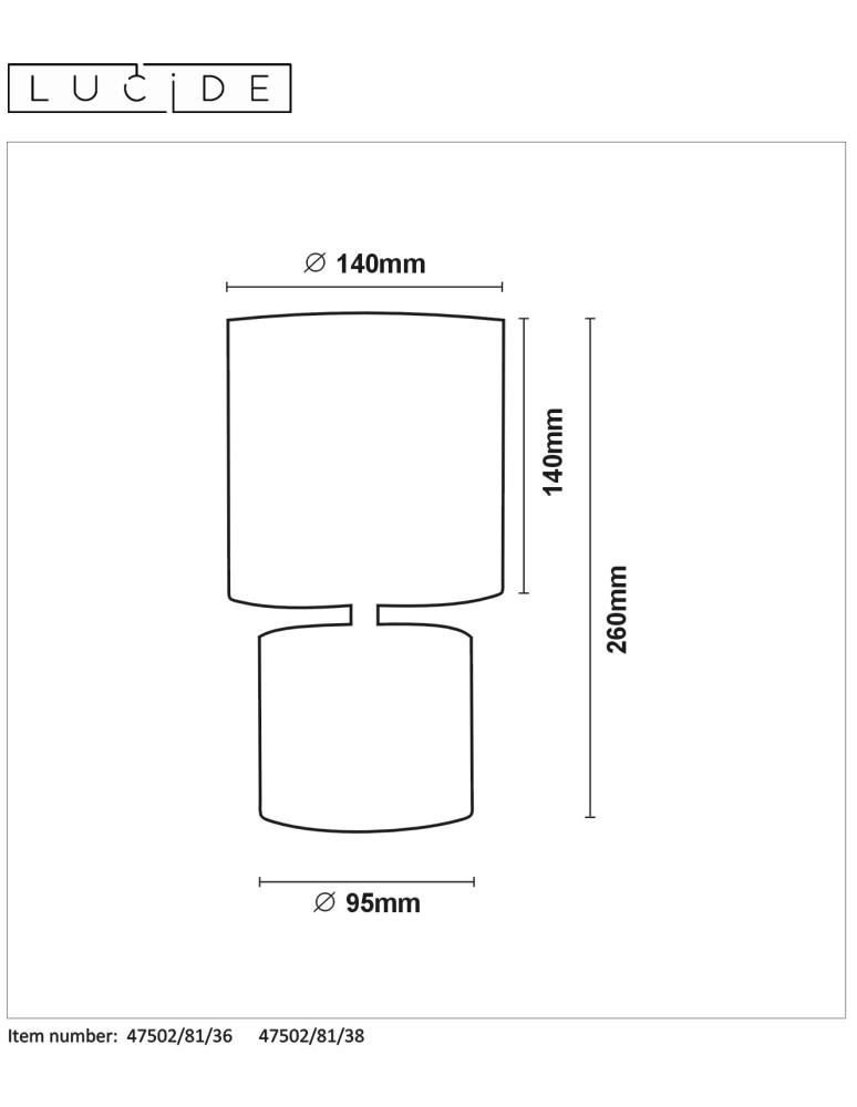 Nightlights - Lucide GREASBY Desk E14 H26cm C 47502/81/38 - product kolory-swiatla.pl 4