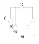 Pendant lamps - Luces Exclusivas ADOBE Pendant Modern gold and gold shades 12xG9 max 5W LE43364 - product 2
