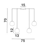 Pendant lamps - Luces Exclusivas ADOBE Pendant Modern gold and gold shades 8xG9 max 5W LE43365 - product 3