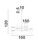 Pendant lamps spheres - Luces Exclusivas AEREO Pendant Modern Black 6xG9 max 5W LE43370 - product 2