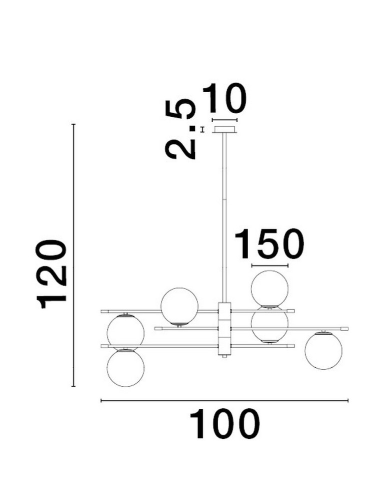 Pendant lamps spheres - Luces Exclusivas AEREO Pendant Modern Black 6xG9 max 5W LE43370 - product kolory-swiatla.pl 2