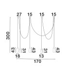 Pendant lamps - Luces Exclusivas BADEN Pendant Modern Black 5xE14 max 5W LE43371 - product 2