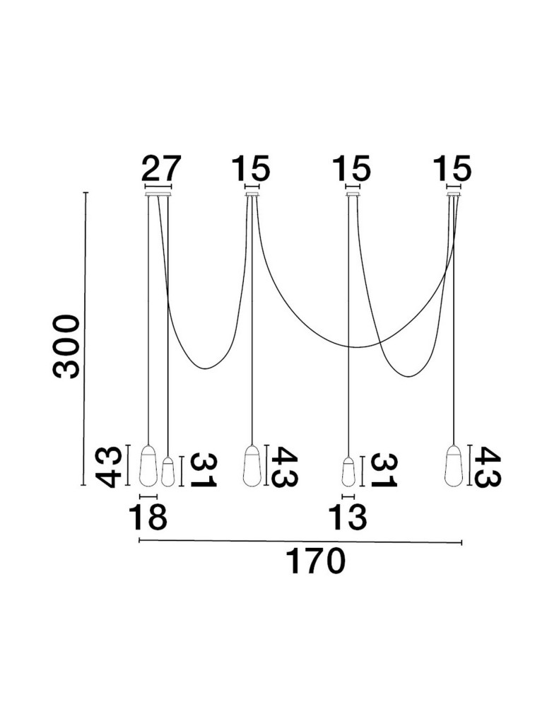 Pendant lamps - Luces Exclusivas BADEN Pendant Modern Black 5xE14 max 5W LE43371 - product kolory-swiatla.pl 2