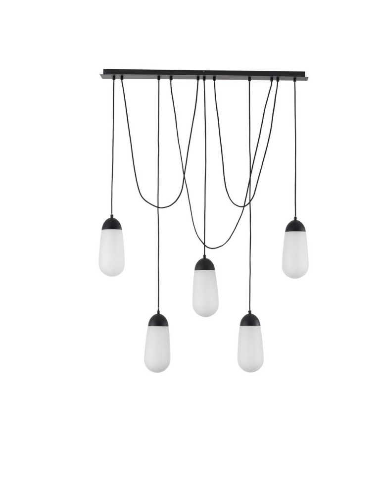 Pendant lamps - Luces Exclusivas BADEN Pendant Modern Black 5xE14 max 5W LE43373 - product kolory-swiatla.pl 1