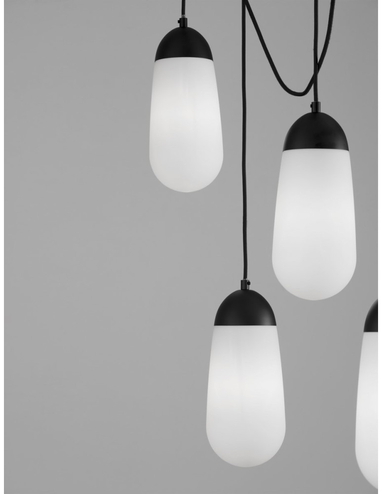 Pendant lamps - Luces Exclusivas BADEN Pendant Modern Black 5xE14 max 5W LE43373 - product kolory-swiatla.pl 2