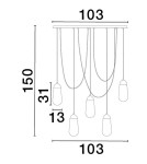 Lampy wiszące - Luces Exclusivas BADEN Wisząca Nowoczesna czarny 5xE14 max 5W LE43373 - produkt 3