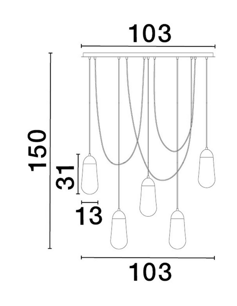 Pendant lamps - Luces Exclusivas BADEN Pendant Modern Black 5xE14 max 5W LE43373 - product kolory-swiatla.pl 3