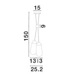 Lampy wiszące - Luces Exclusivas BADEN Wisząca Nowoczesna czarny 2xE14 max 5W LE43375 - produkt 3