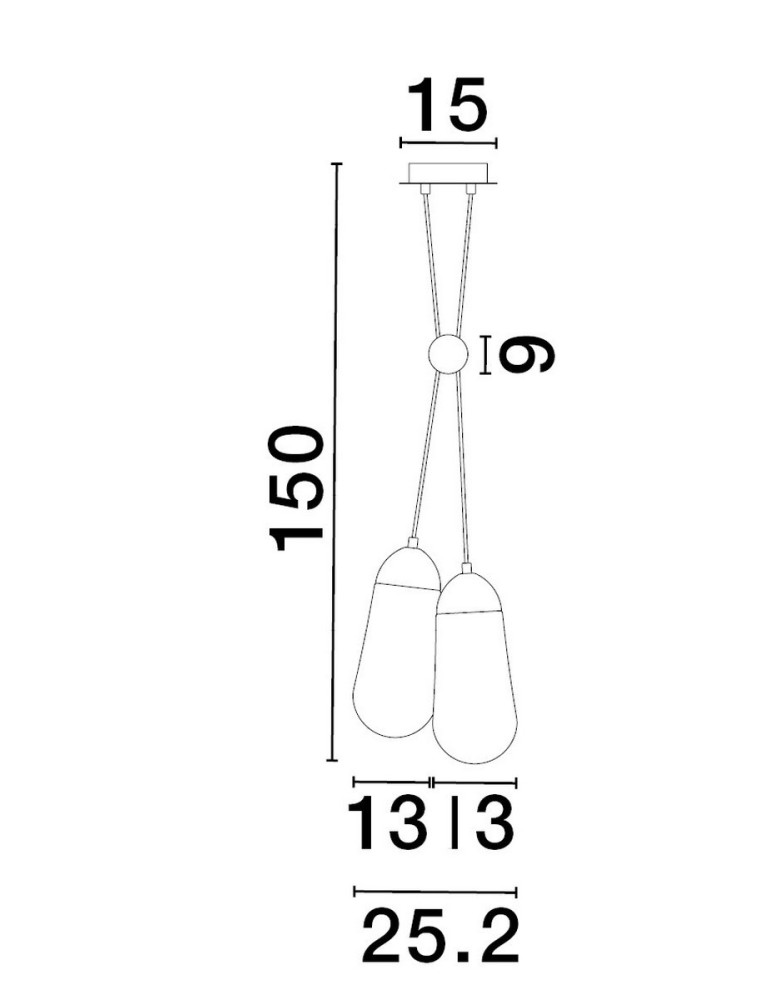Lampy wiszące - Luces Exclusivas BADEN Wisząca Nowoczesna czarny 2xE14 max 5W LE43375 - produkt kolory-swiatla.pl 3
