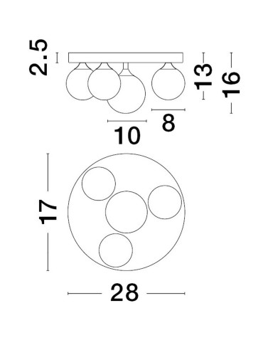 Luces Exclusivas BAILA Sufitowa Nowoczesna czarny 4xG9 max 5W LE43378 - produkt 2