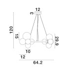 Lampy wiszące - Luces Exclusivas PARLA Wisząca Nowoczesna szary i odcienie szarości 11xG9 max 5W LE43387 - produkt 2