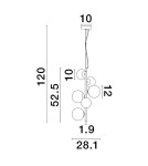 Lampy wiszące - Luces Exclusivas PARLA Wisząca Nowoczesna szary i odcienie szarości 6xG9 max 5W LE43388 - produkt 2