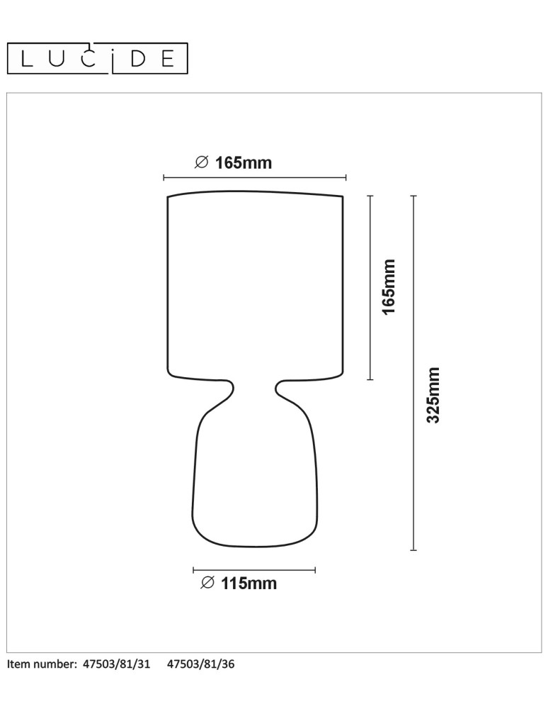 Nightlights - Lucide COSBY Desk E14 H32.5cm G 47503/81/36 - product kolory-swiatla.pl 5