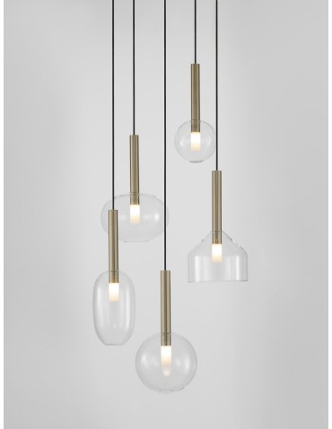 Luces Exclusivas BAJOS Pendant Modern Gold and Shades of Gold 5xG9 max 5W LE43395 - product 2